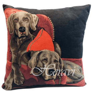 Cuscino foderato con due cani