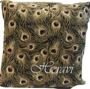 Cuscino disegno Piume di Pavone
