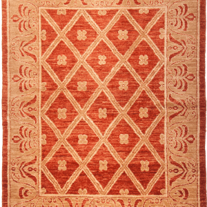 GABBEH AFGANO, FONDO ROSSO ARANCIO, 200X130