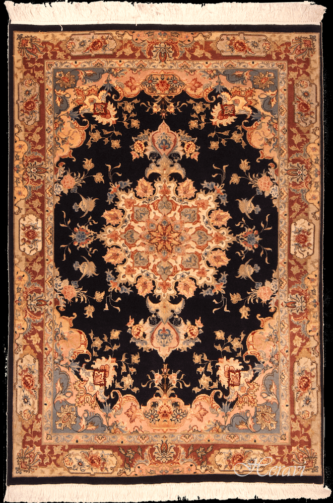 TABRIZ 60 RAJ FONDO NERO 150X100