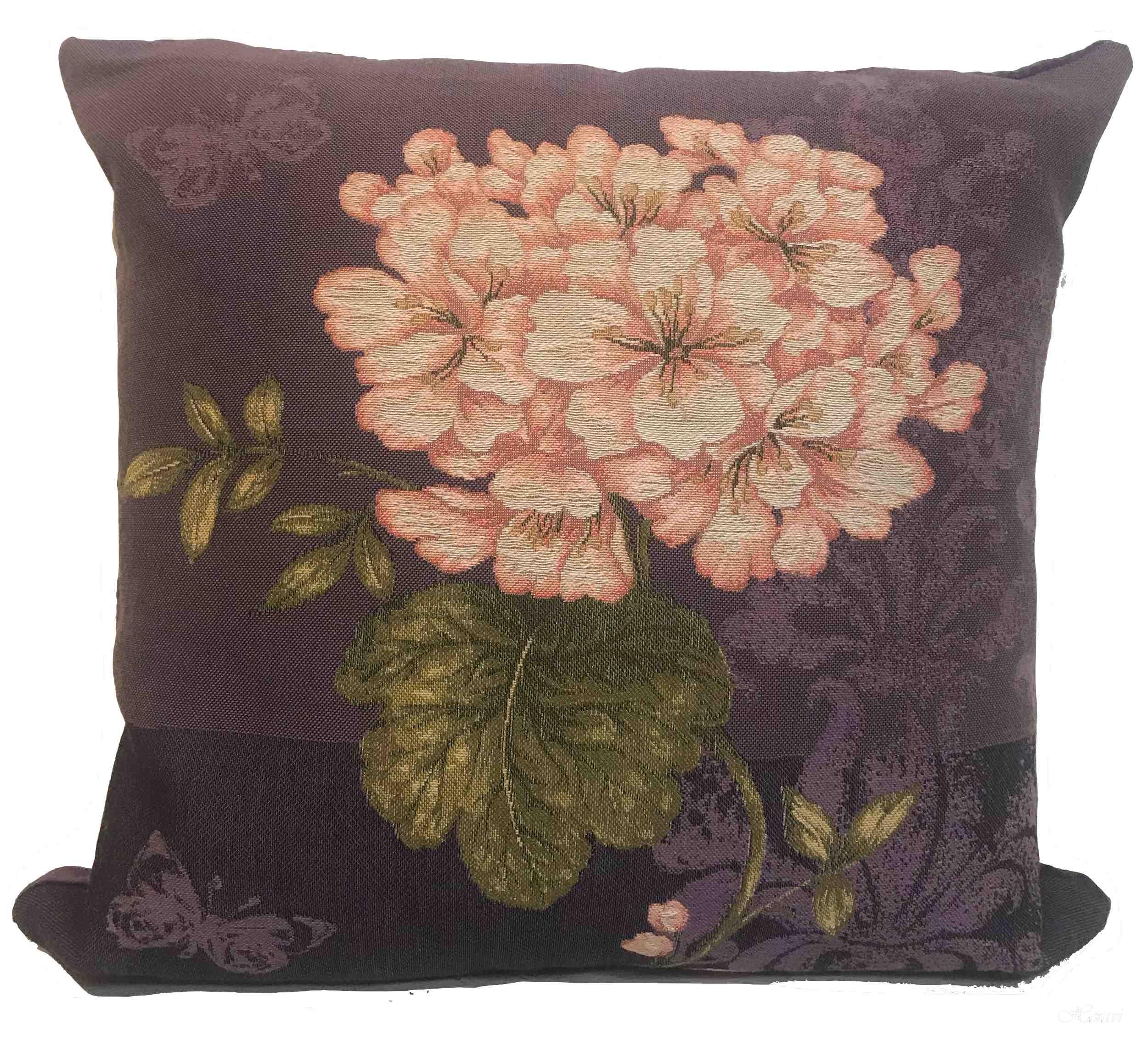 CUSCINO FODERATO DISEGNO FARFALLA FIORI