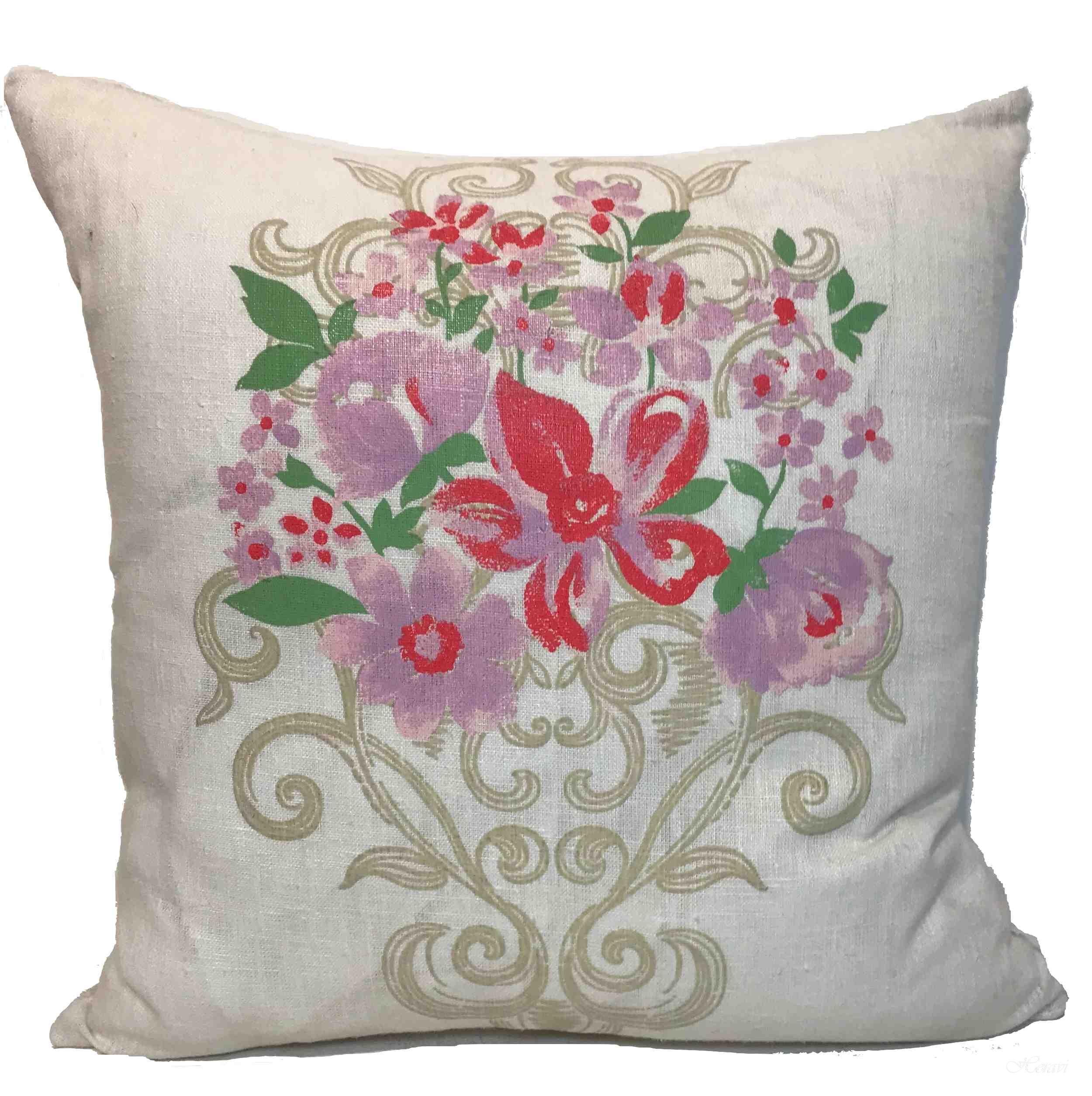 CUSCINO FODERATO DISEGNO FIORI