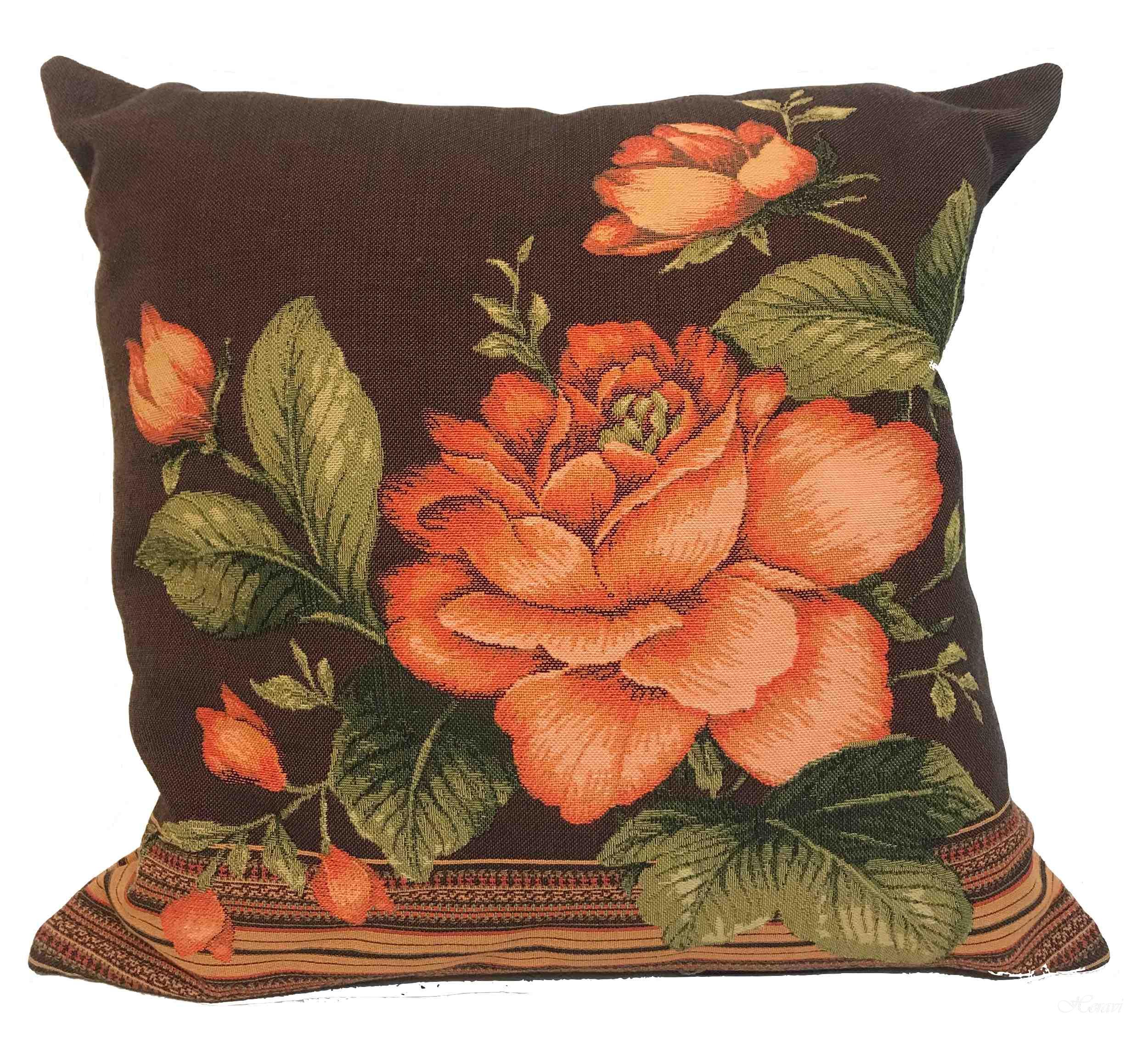 CUSCINO FODERATO DISEGNO ROSA